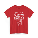 Family is My Anchor Family Reunion T-Shirt - Red