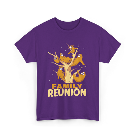 Family Reunion Sloths Gathering T-Shirt - Purple