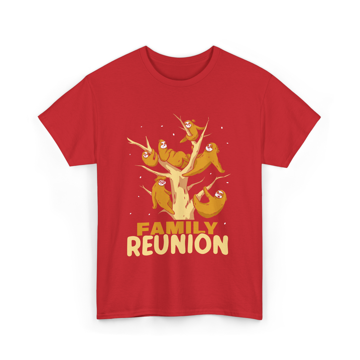 Family Reunion Sloths Gathering T-Shirt - Red