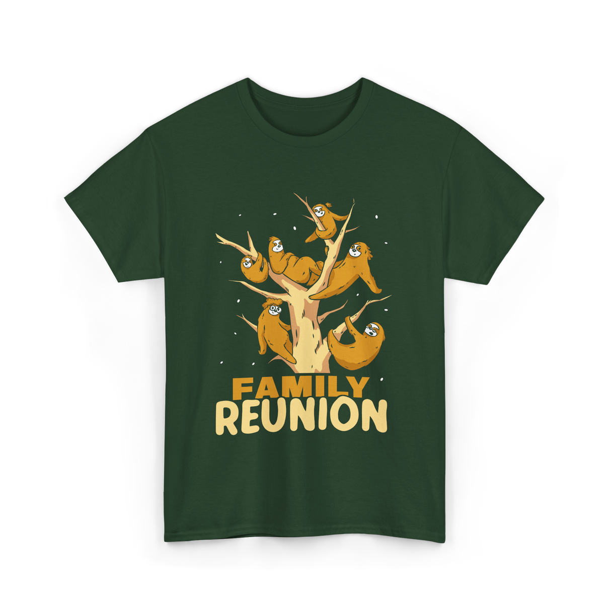 Family Reunion Sloths Gathering T-Shirt - Forest Green