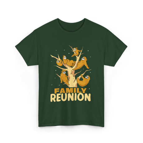 Family Reunion Sloths Gathering T-Shirt - Forest Green