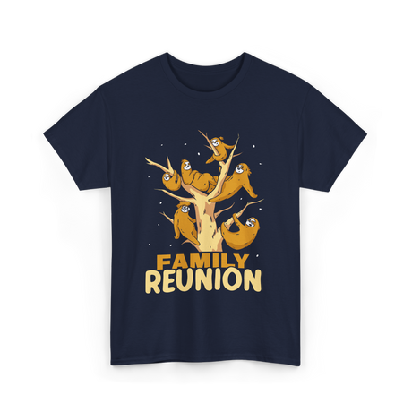 Family Reunion Sloths Gathering T-Shirt - Navy