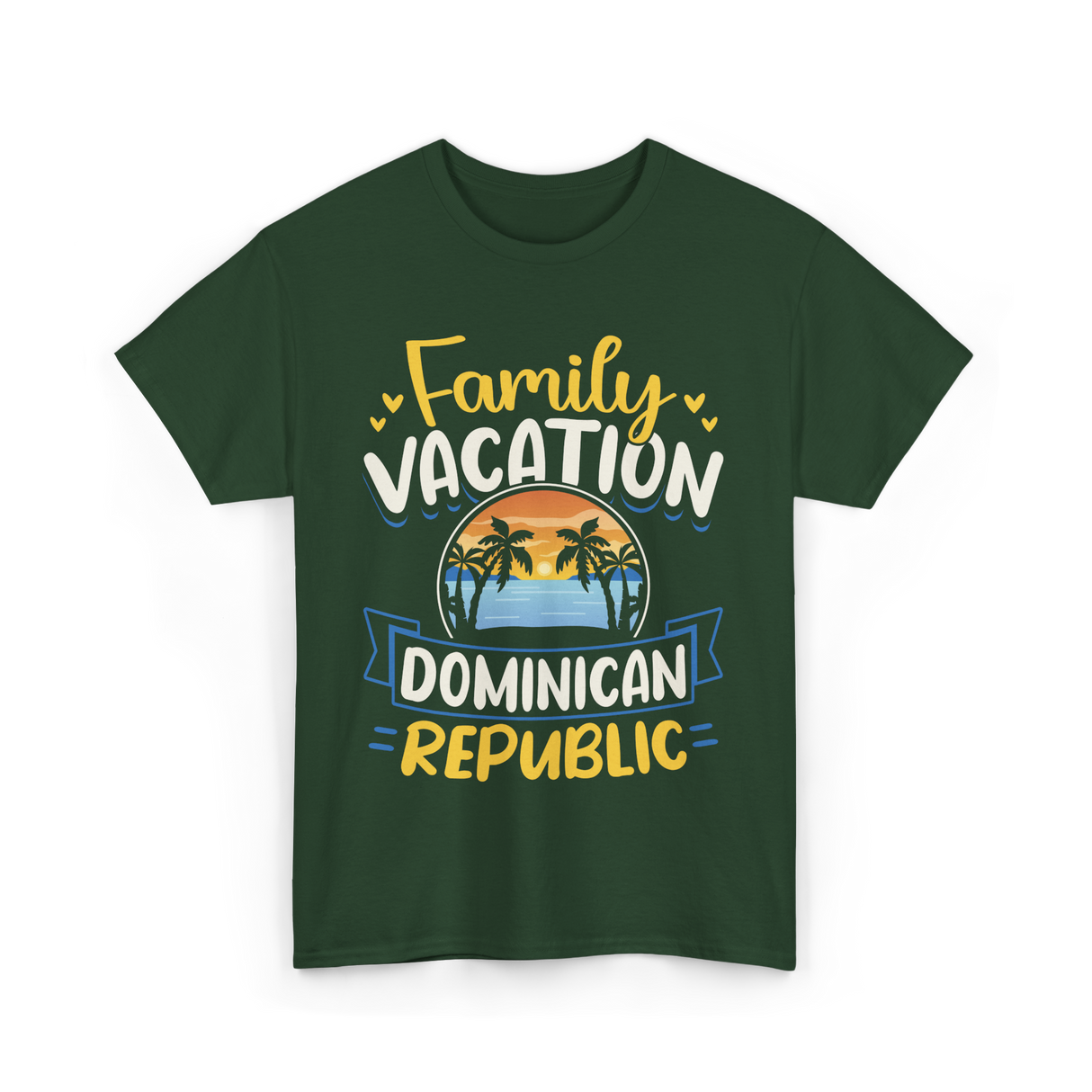 Family Vacation Dominican Republic Trip T-Shirt - Forest Green