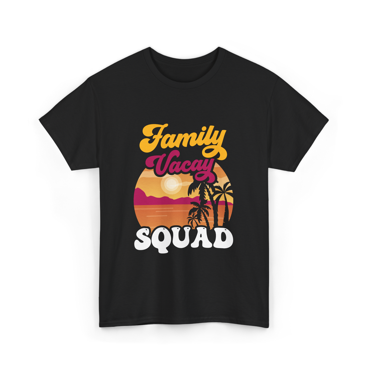 Family Vacay Squad Vacation T-Shirt - Black