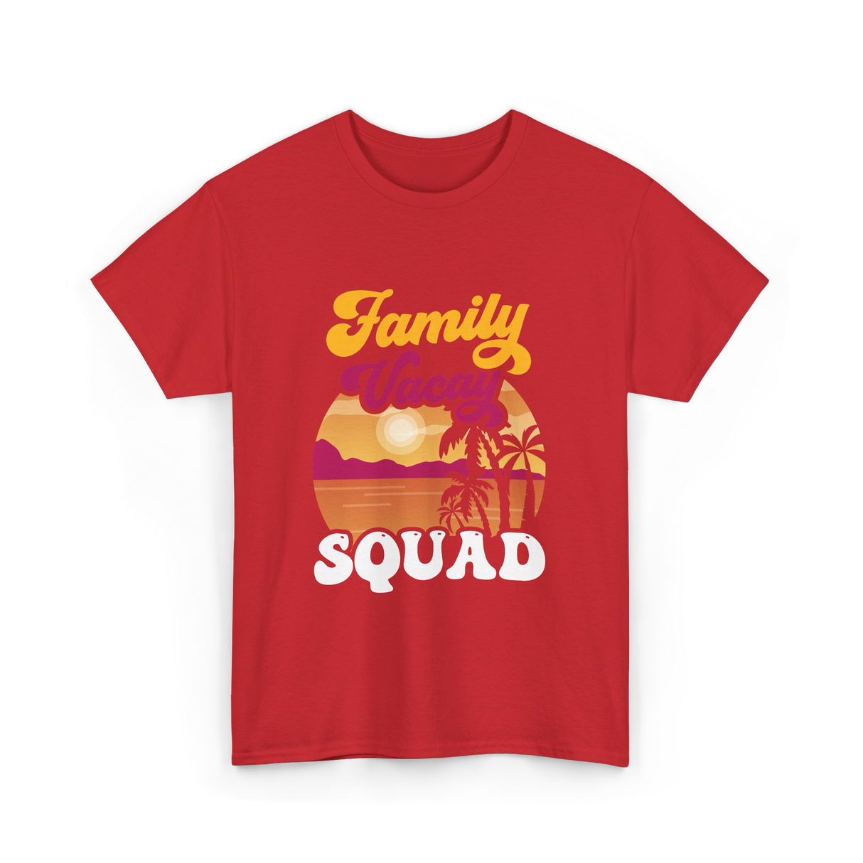 Family Vacay Squad Vacation T-Shirt - Red