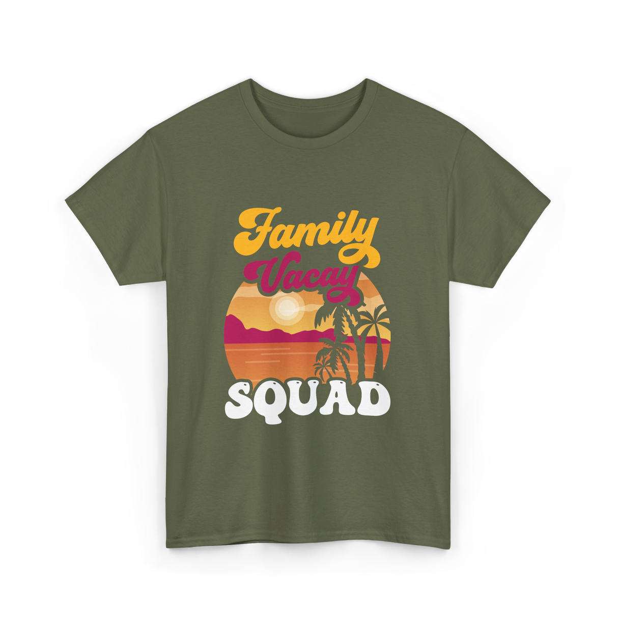 Family Vacay Squad Vacation T-Shirt - Military Green