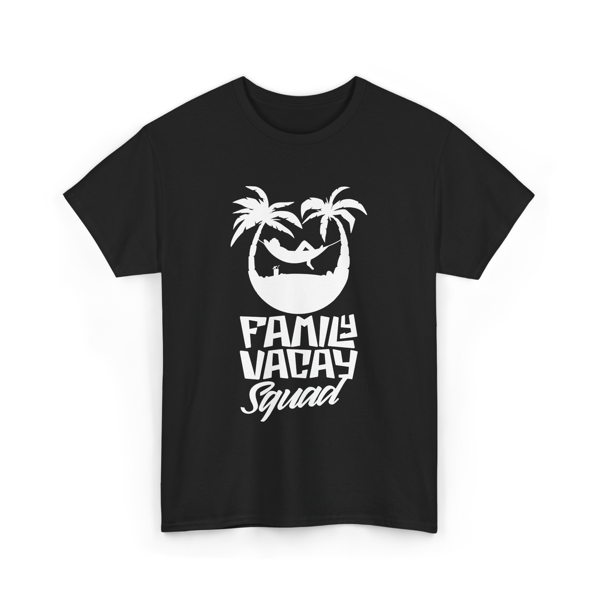 Family Vacay Squad Vacation Travel T-Shirt - Black