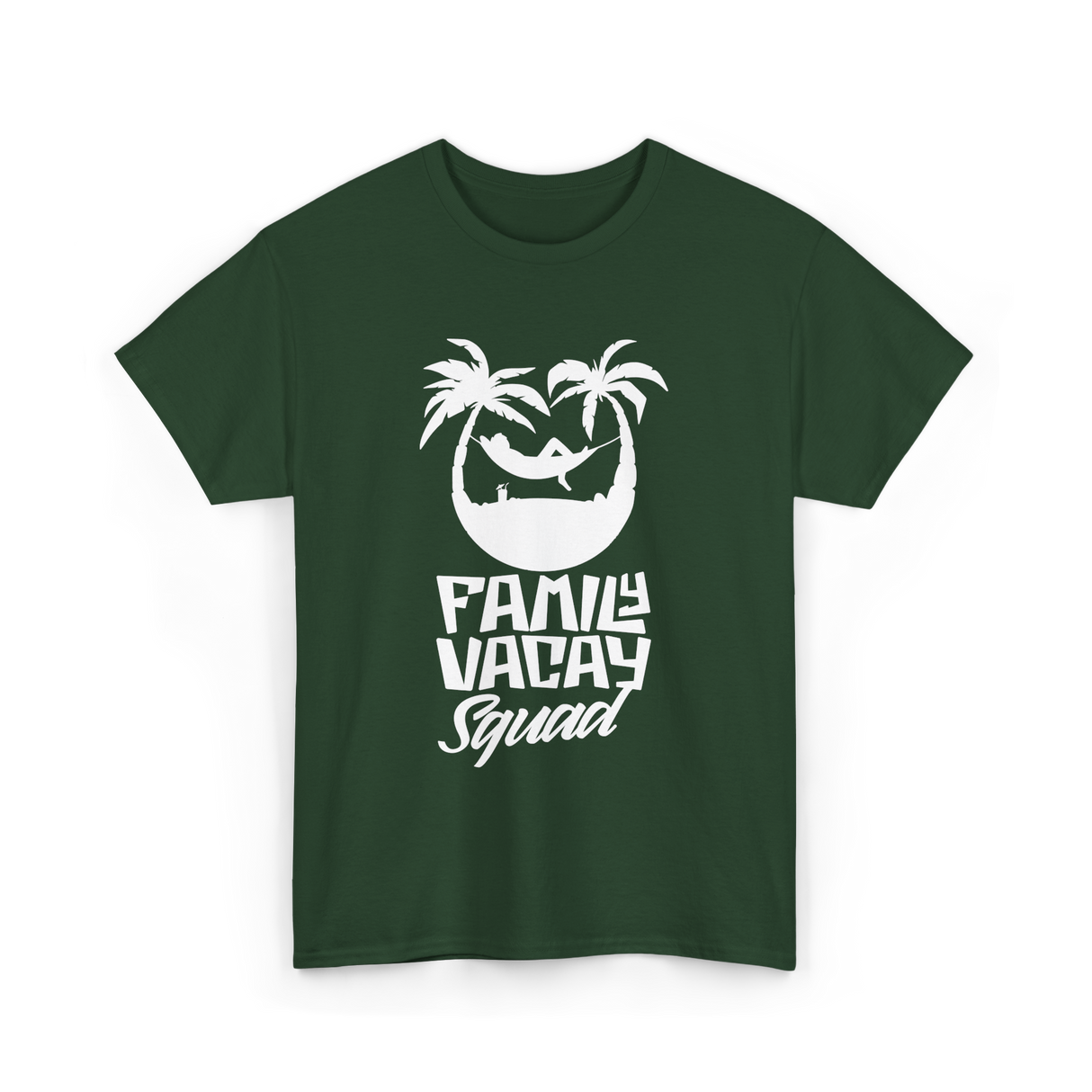 Family Vacay Squad Vacation Travel T-Shirt - Forest Green