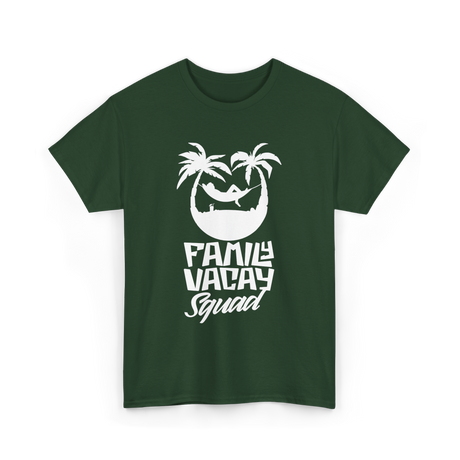 Family Vacay Squad Vacation Travel T-Shirt - Forest Green