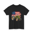 Farm Tractor USA Flag Agriculture T-Shirt - Black