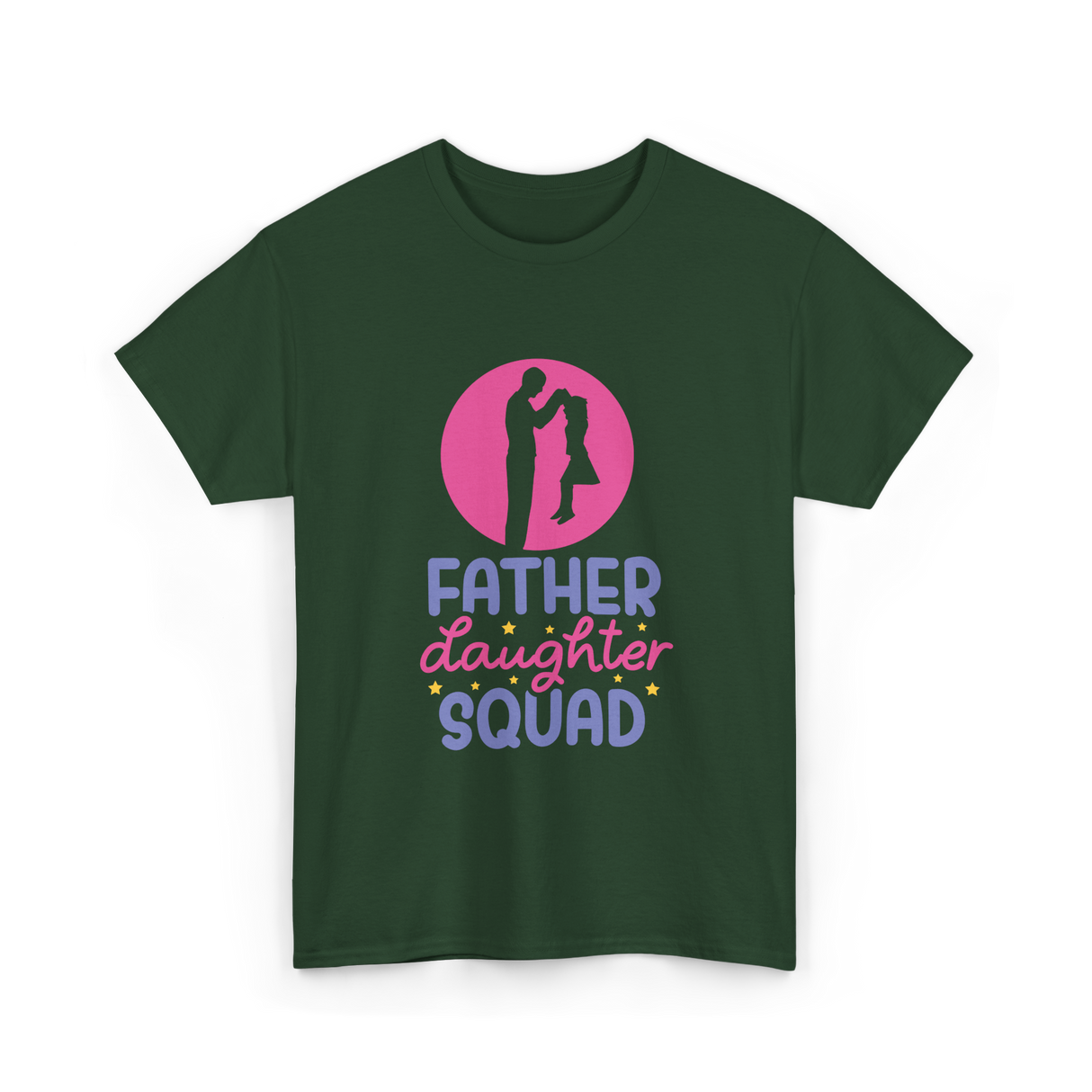 Father Daughter Squad Dad Kids T-Shirt - Forest Green