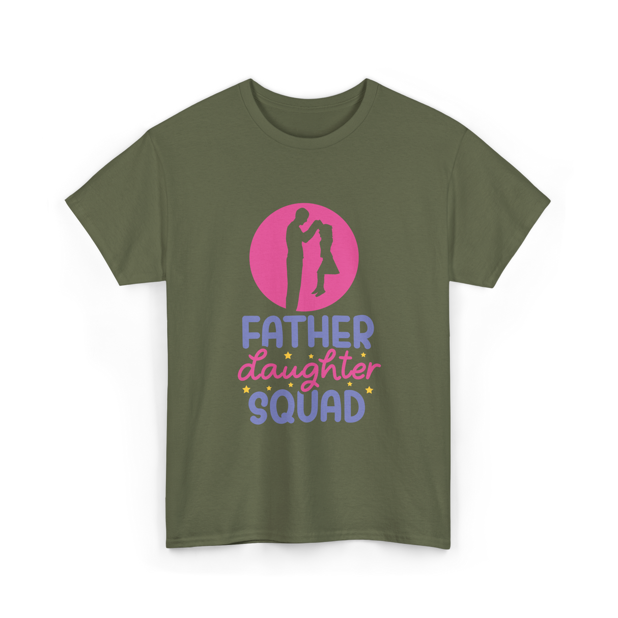 Father Daughter Squad Dad Kids T-Shirt - Military Green