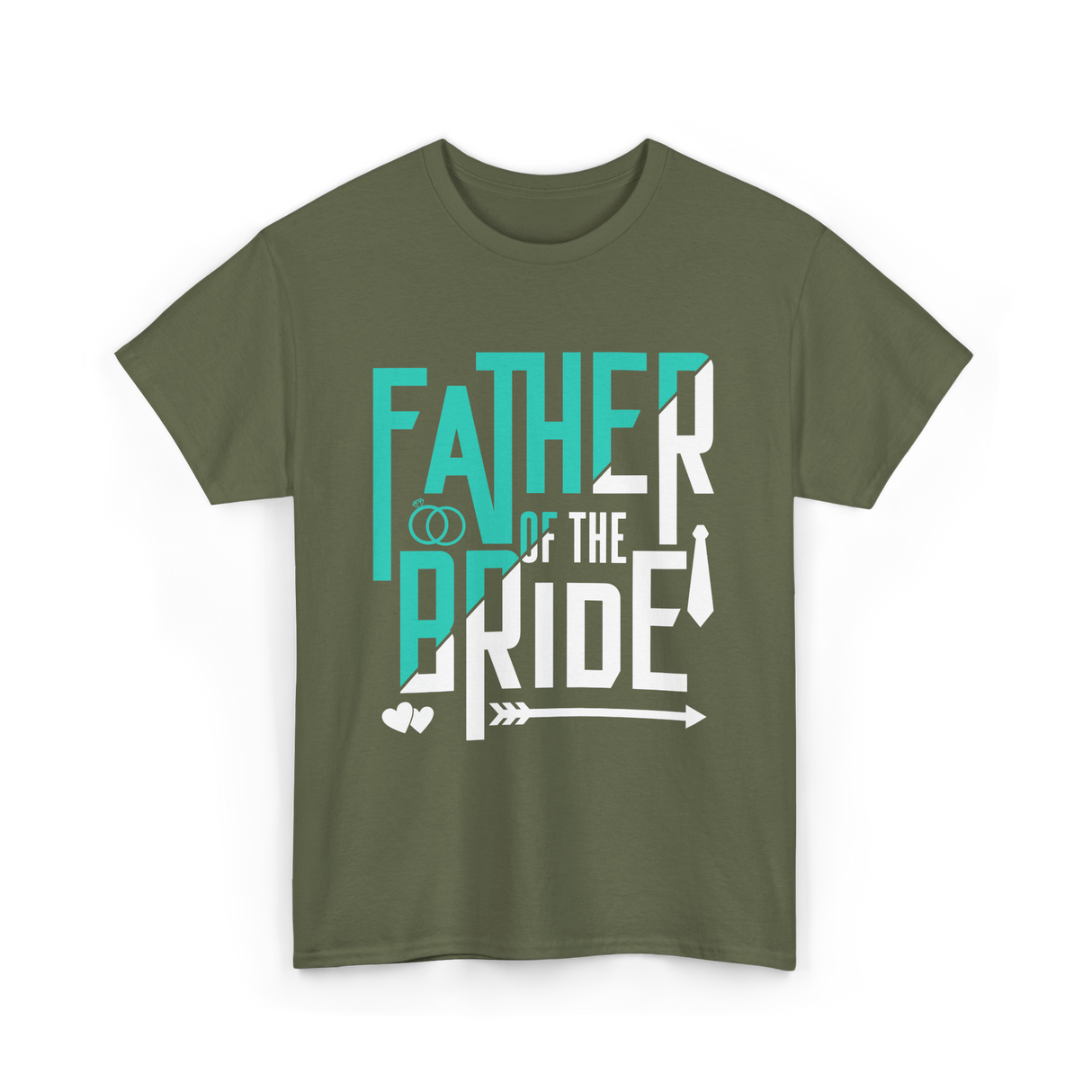 Father of the Bride Wedding T-Shirt - Military Green