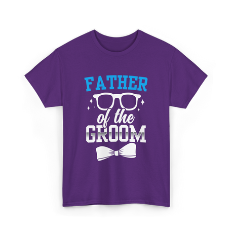 Father of the Groom Wedding Groom T-Shirt - Purple