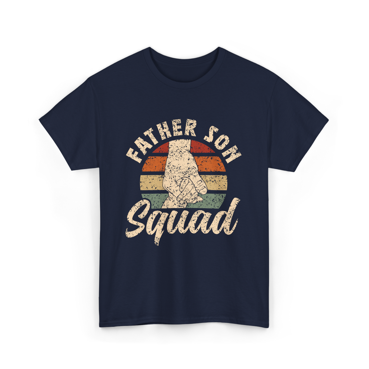 Father Son Squad Dad Parenting T-Shirt - Navy