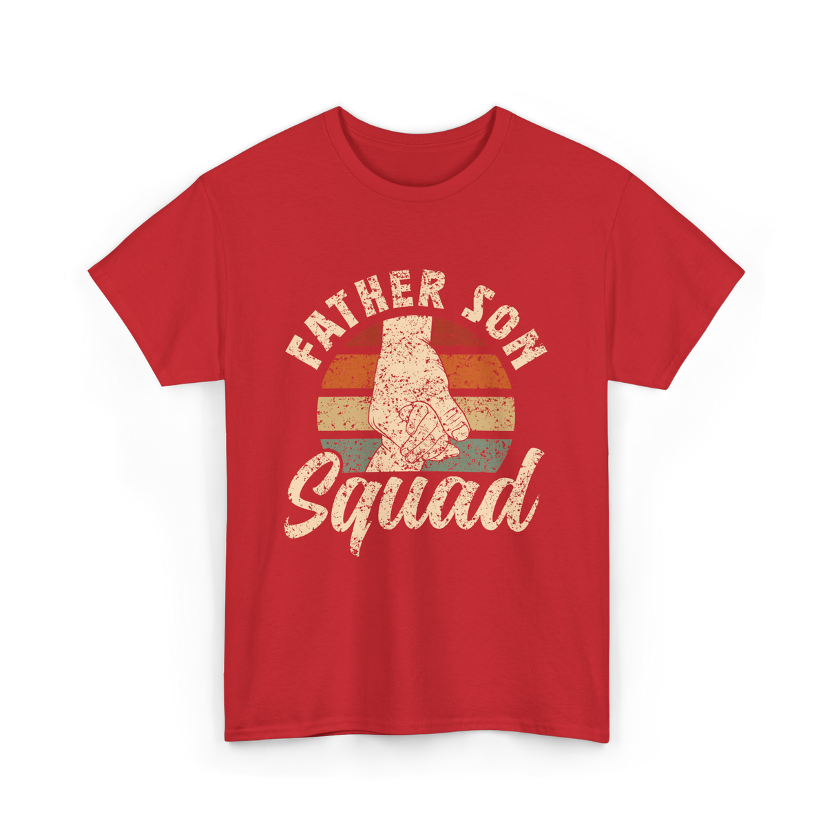 Father Son Squad Dad Parenting T-Shirt - Red