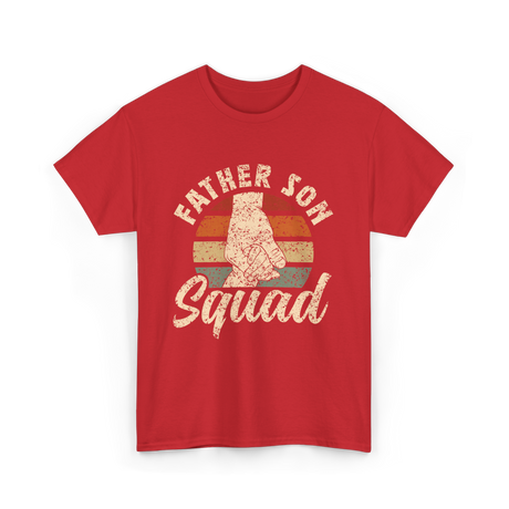 Father Son Squad Dad Parenting T-Shirt - Red