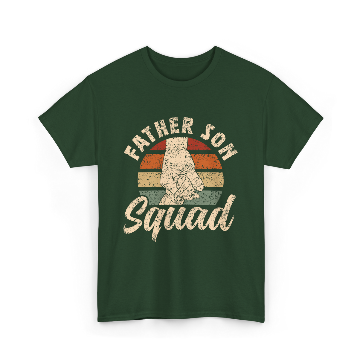 Father Son Squad Dad Parenting T-Shirt - Forest Green