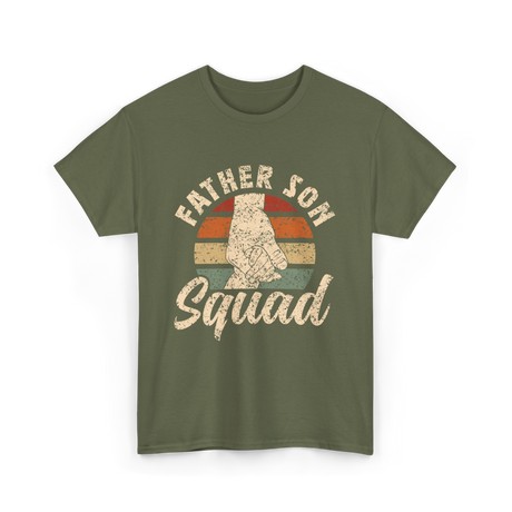 Father Son Squad Dad Parenting T-Shirt - Military Green