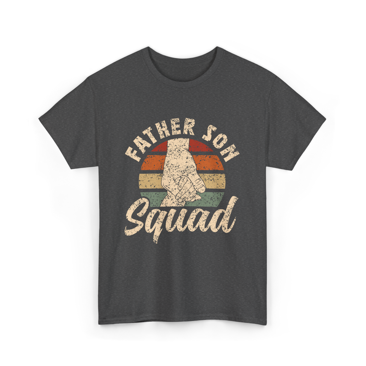 Father Son Squad Dad Parenting T-Shirt - Dark Heather