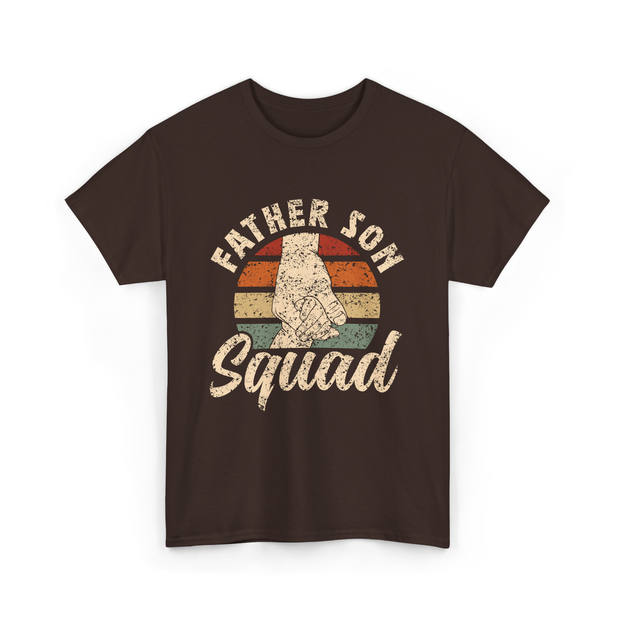 Father Son Squad Dad Parenting T-Shirt - Dark Chocolate