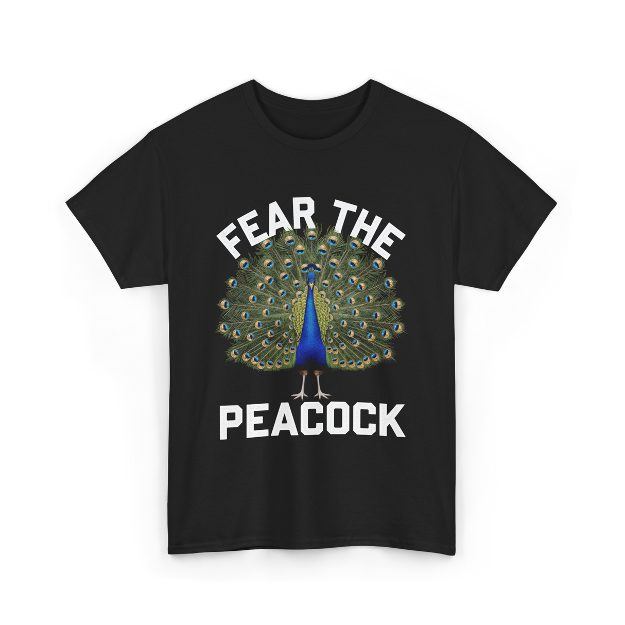 Fear The Peacock Bird Lover T-Shirt - Black