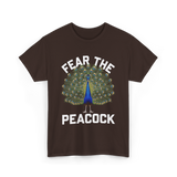 Fear The Peacock Bird Lover T-Shirt - Dark Chocolate