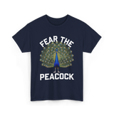 Fear The Peacock Bird Lover T-Shirt - Navy