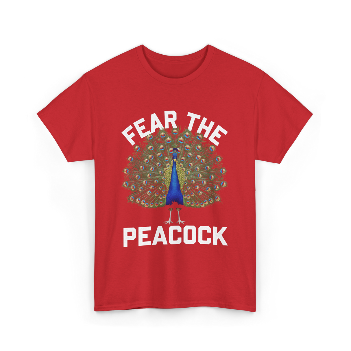 Fear The Peacock Bird Lover T-Shirt - Red