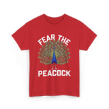 Fear The Peacock Bird Lover T-Shirt - Red