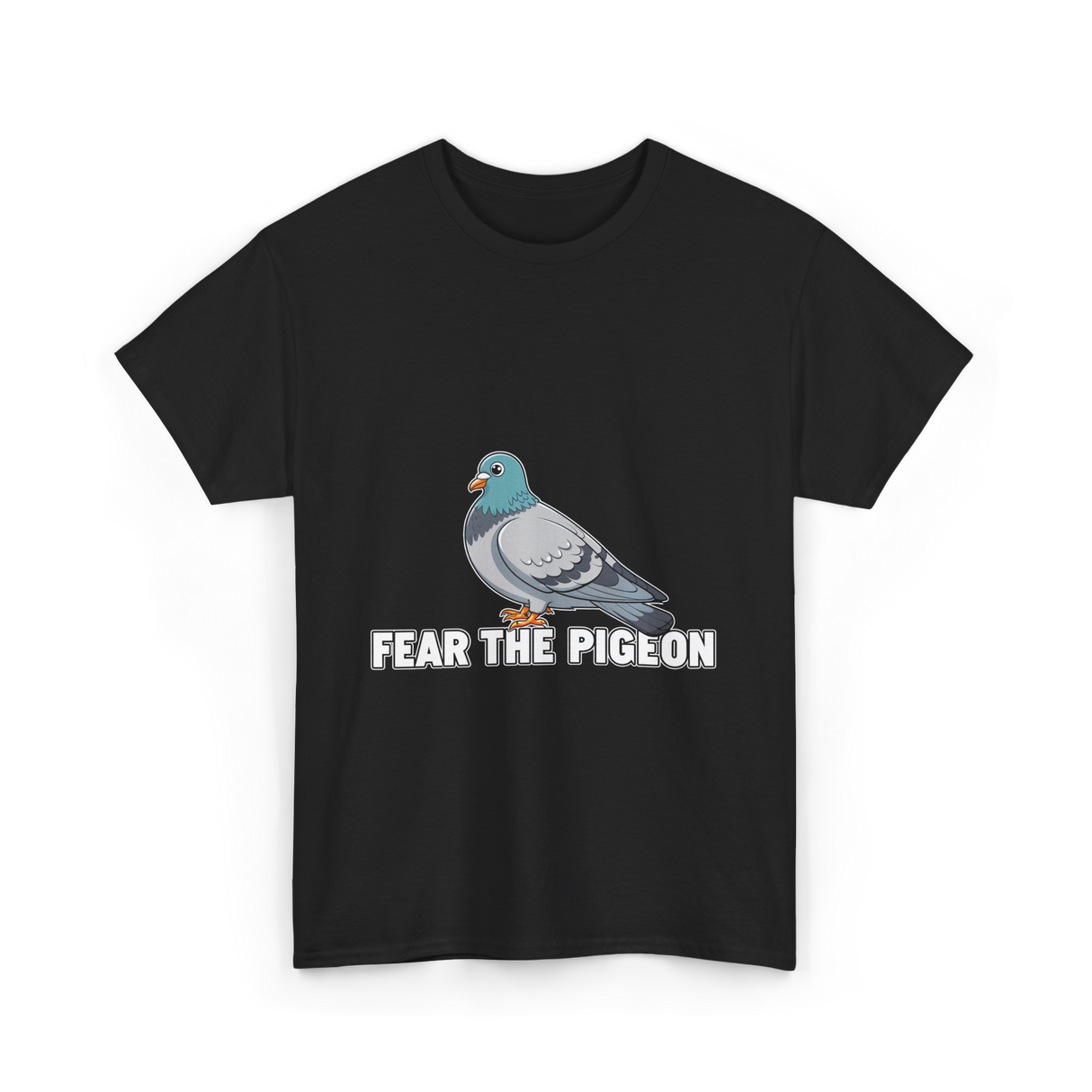 Fear The Pigeon Pigeons T-Shirt - Black