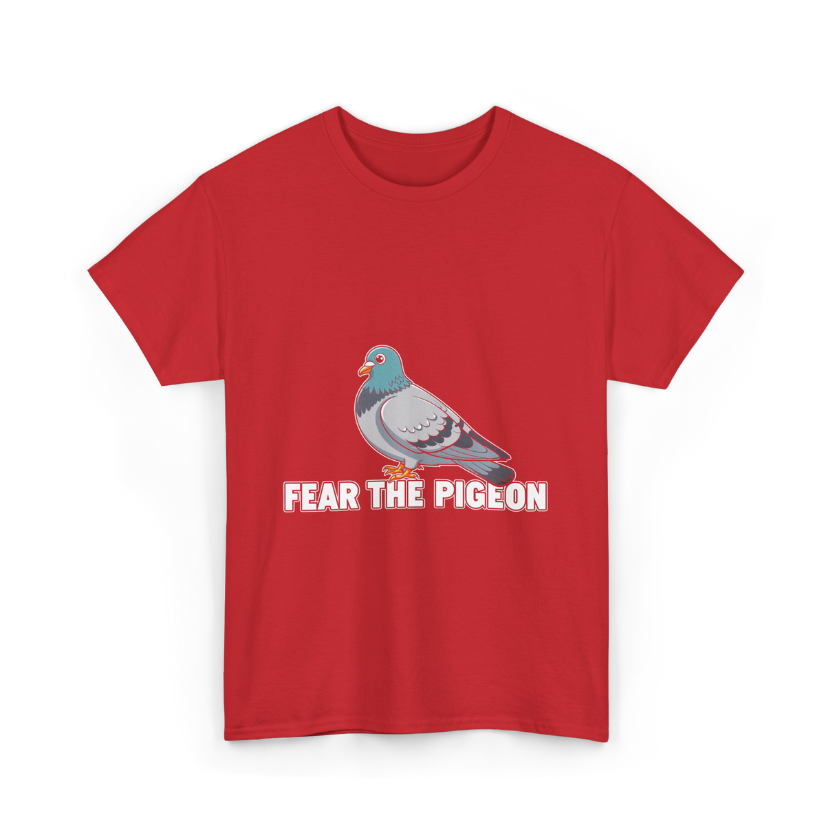 Fear The Pigeon Pigeons T-Shirt - Red