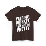 Feed Me Brisket BBQ Lover T-Shirt - Dark Chocolate