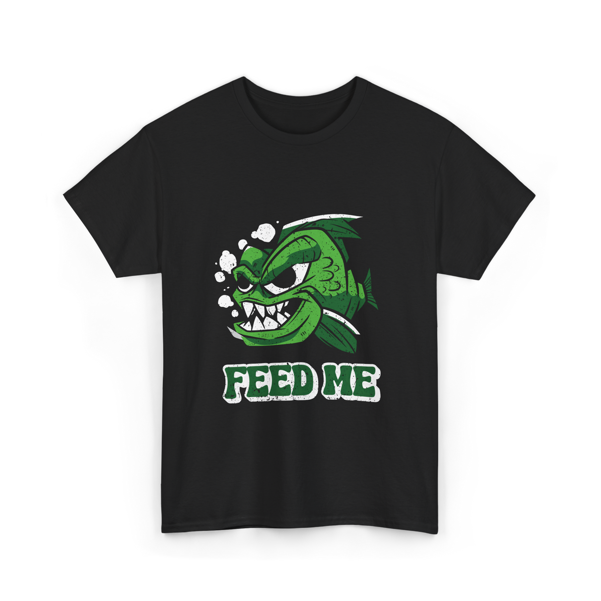 Feed Me Piranha Fish Piranhas T-Shirt - Black