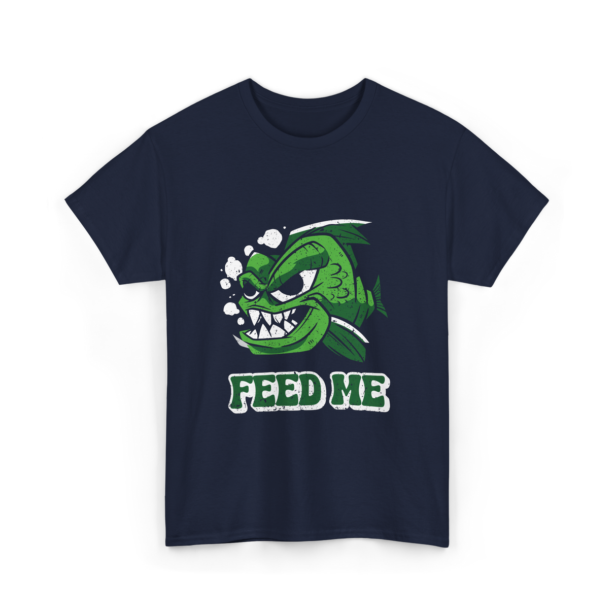 Feed Me Piranha Fish Piranhas T-Shirt - Navy