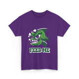 Feed Me Piranha Fish Piranhas T-Shirt - Purple