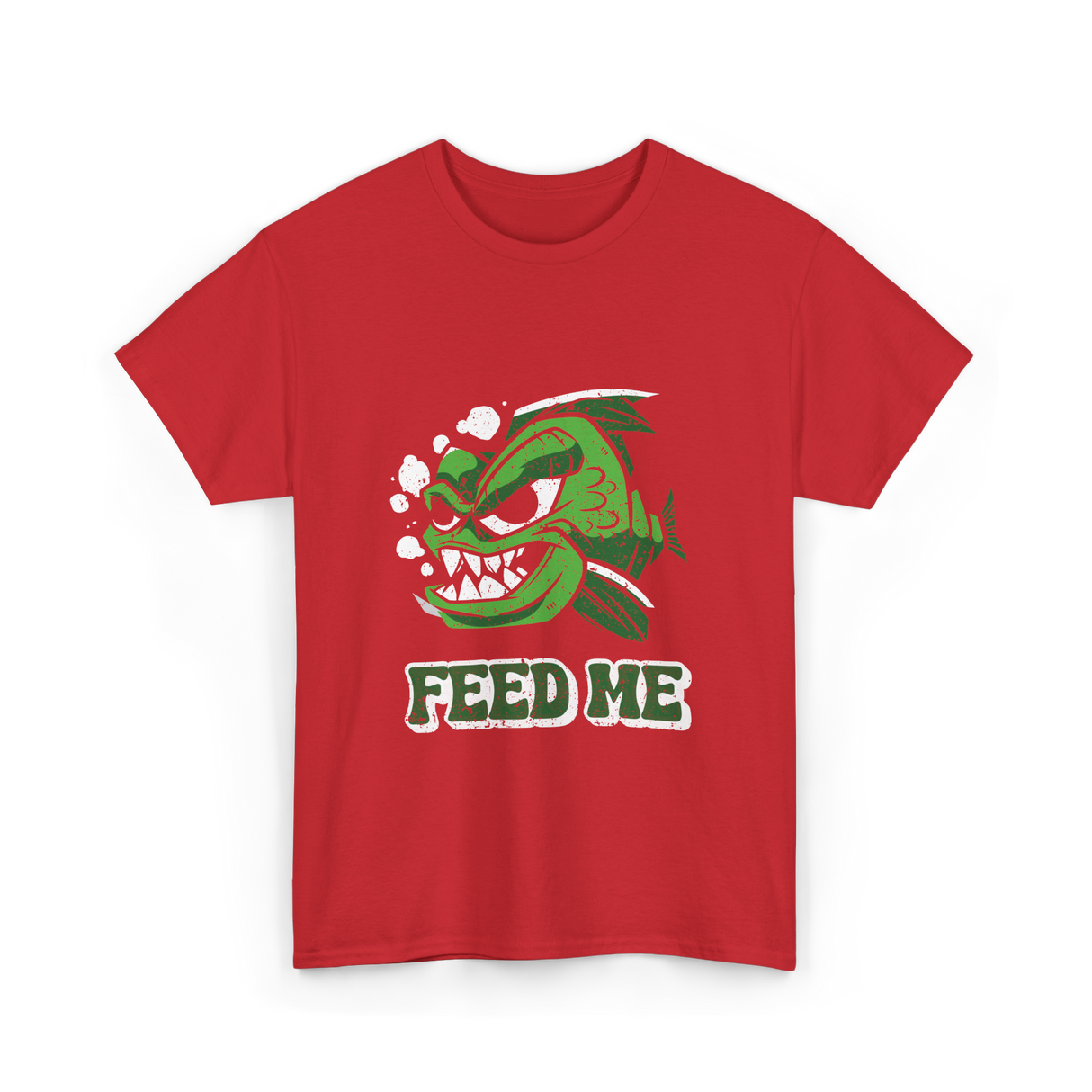 Feed Me Piranha Fish Piranhas T-Shirt - Red