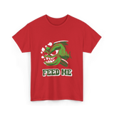 Feed Me Piranha Fish Piranhas T-Shirt - Red