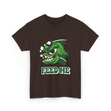 Feed Me Piranha Fish Piranhas T-Shirt - Dark Chocolate