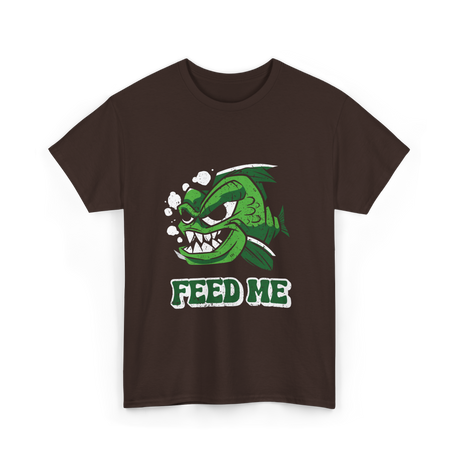 Feed Me Piranha Fish Piranhas T-Shirt - Dark Chocolate