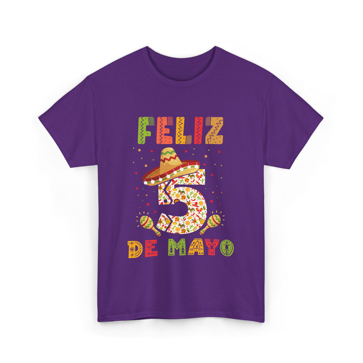 Feliz 5 De Mayo Cinco De Mayo T-Shirt - Purple