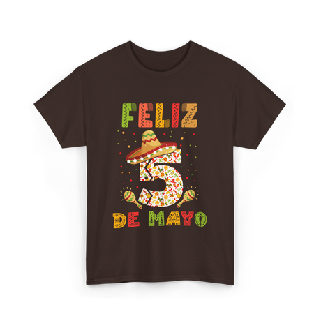 Feliz 5 De Mayo Cinco De Mayo T-Shirt - Dark Chocolate