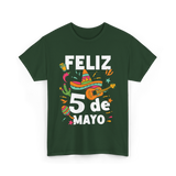 Feliz 5 de Mayo Fiesta Mexico T-Shirt - Forest Green