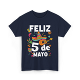 Feliz 5 de Mayo Fiesta Mexico T-Shirt - Navy