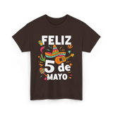 Feliz 5 de Mayo Fiesta Mexico T-Shirt - Dark Chocolate