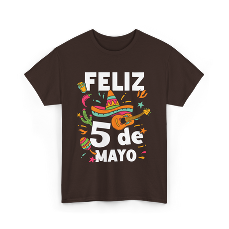 Feliz 5 de Mayo Fiesta Mexico T-Shirt - Dark Chocolate