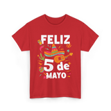 Feliz 5 de Mayo Fiesta Mexico T-Shirt - Red