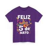 Feliz 5 de Mayo Fiesta Mexico T-Shirt - Purple