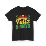 Feliz 5 de Mayo Mexico Celebration T-Shirt - Black