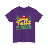 Feliz 5 de Mayo Mexico Celebration T-Shirt - Purple